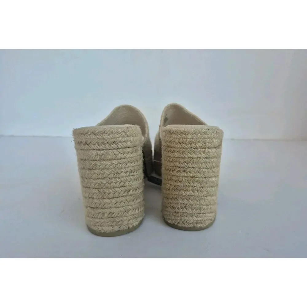 Zara Jute Chunky Platform Sandals w/ Airfit Cushioned Insoles Size 42 (US 11)